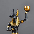 Regal Egyptian Deity Candle Holder Set