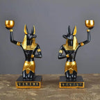Regal Egyptian Deity Candle Holder Set