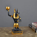 Regal Egyptian Deity Candle Holder Set