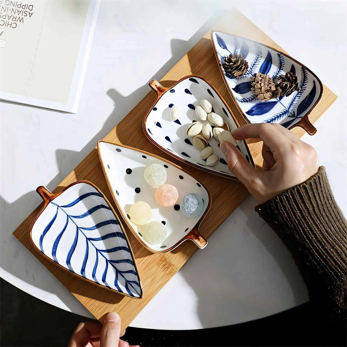 Nature's Touch Artisan Leaf Shaped Serving Plates
