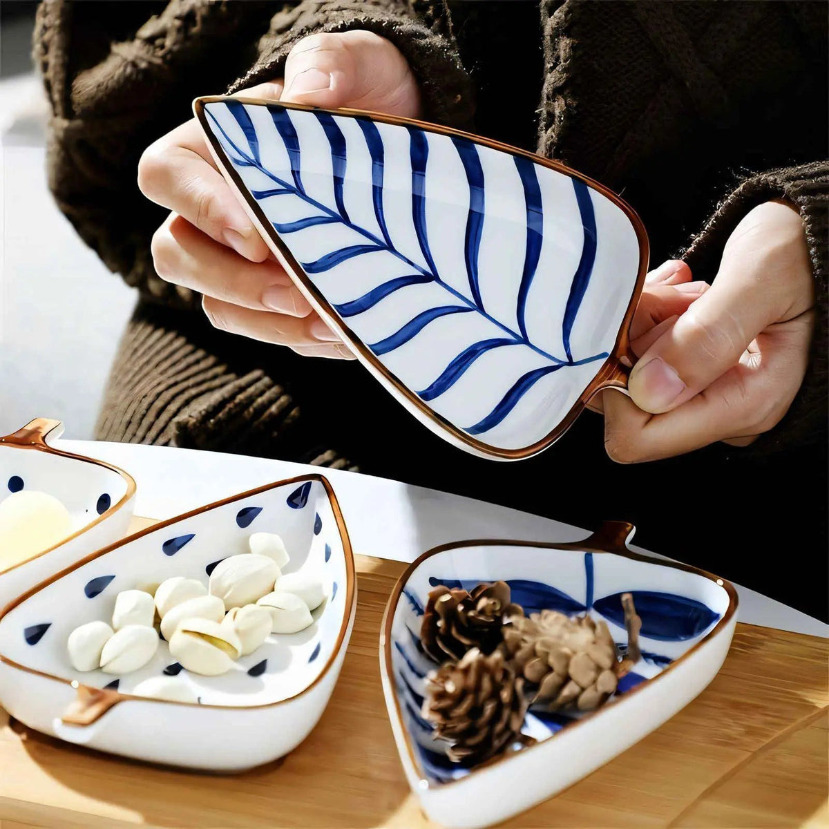 Nature's Touch Artisan Leaf Shaped Serving Plates