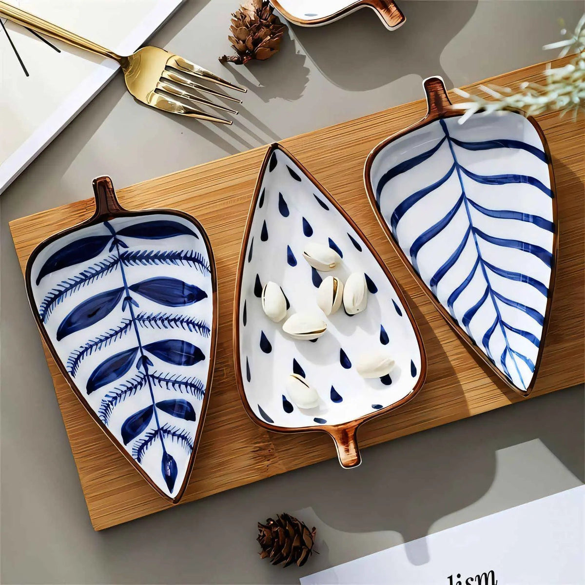 Nature's Touch Artisan Leaf Shaped Serving Plates