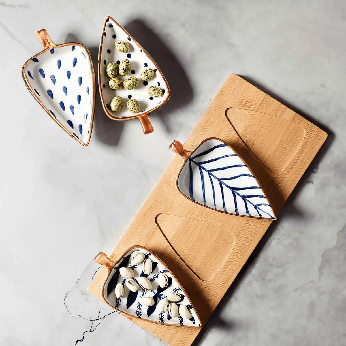 Nature's Touch Artisan Leaf Shaped Serving Plates