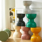 Compact Accent Table with Arc Design – Plastic for Living Room and Hall