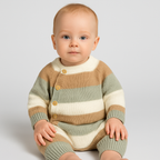 Striped Knit Baby Jumpsuit for Comfort