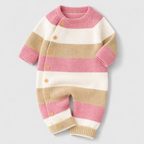Striped Knit Baby Jumpsuit for Comfort