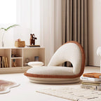 Rotatable Armless Lounge Chair with Teddy Velvet Fabric for Living Room