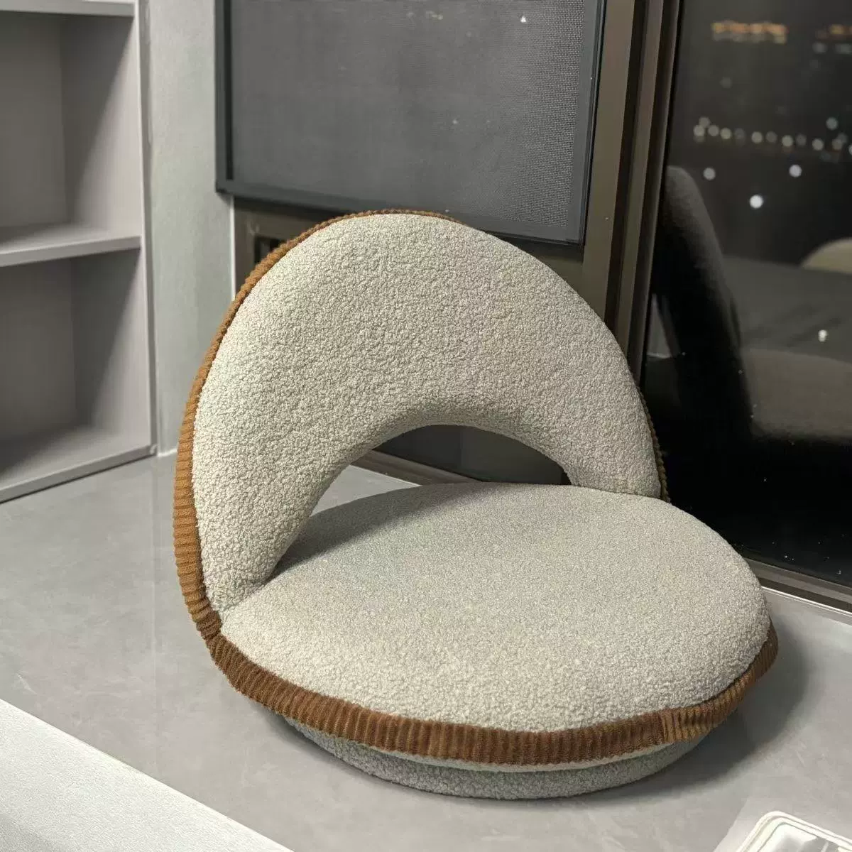 Rotatable Armless Lounge Chair with Teddy Velvet Fabric for Living Room