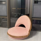 Rotatable Armless Lounge Chair with Teddy Velvet Fabric for Living Room