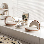 Rotatable Armless Lounge Chair with Teddy Velvet Fabric for Living Room