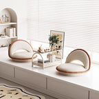 Rotatable Armless Lounge Chair with Teddy Velvet Fabric for Living Room