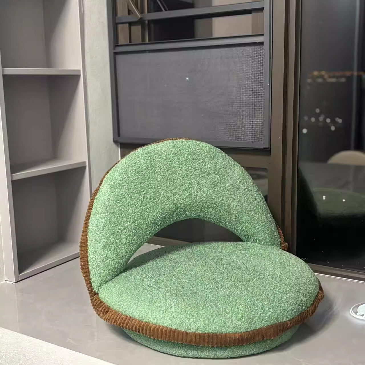 Rotatable Armless Lounge Chair with Teddy Velvet Fabric for Living Room