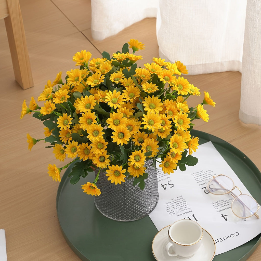 Tabletop Home Decor with Artificial Daisy Flowers for Mother's Day Gift
