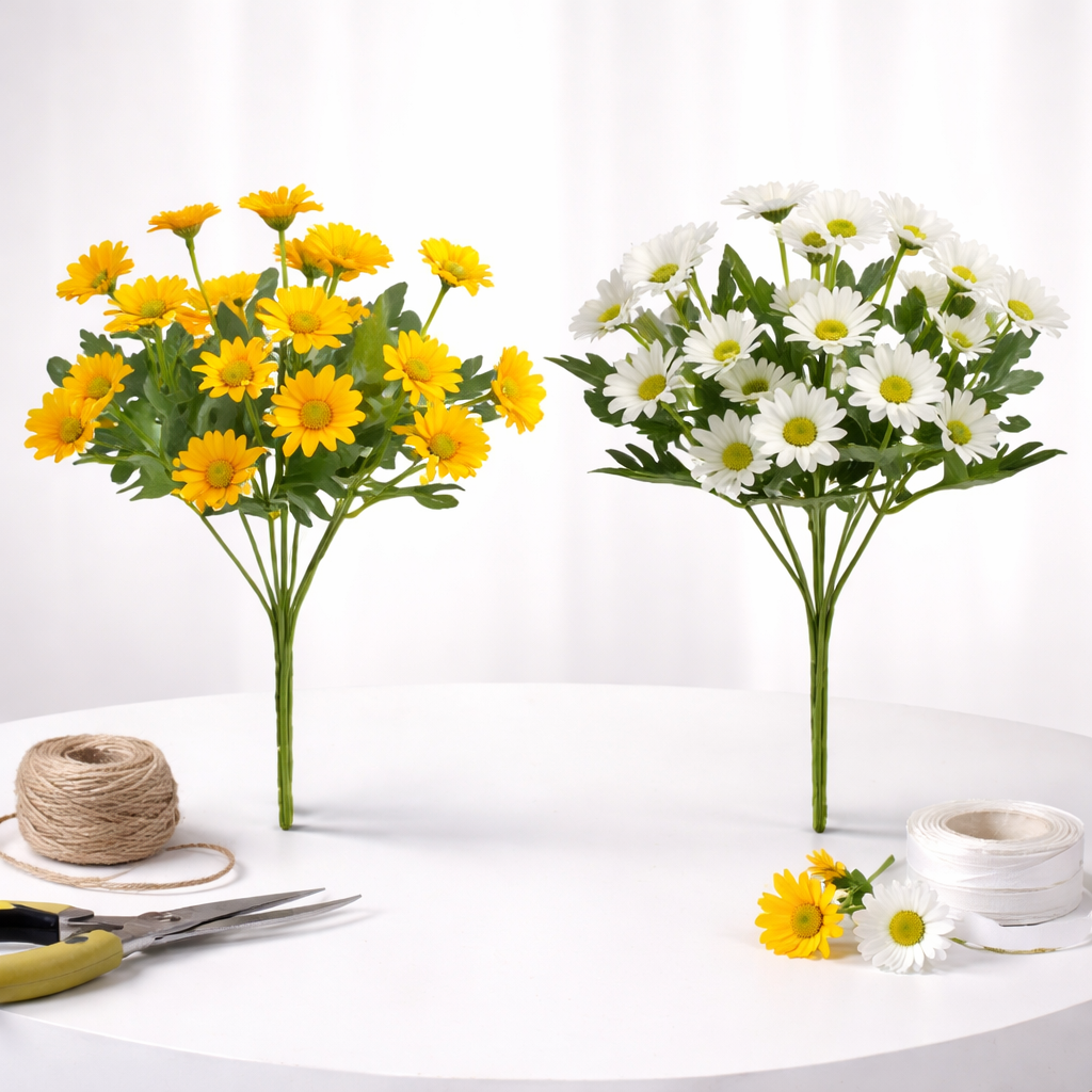 Tabletop Home Decor with Artificial Daisy Flowers for Mother's Day Gift
