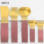 30-Piece Stainless Steel Flatware Set for Stylish Dining
