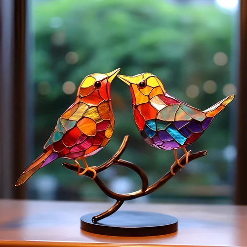 Charming Acrylic Avian Trio Sculpture for Home Decor