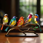 Charming Acrylic Avian Trio Sculpture for Home Decor