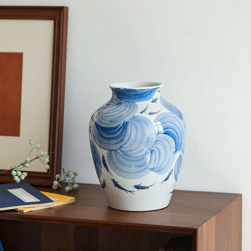 Handcrafted Ocean-Inspired Porcelain Vase