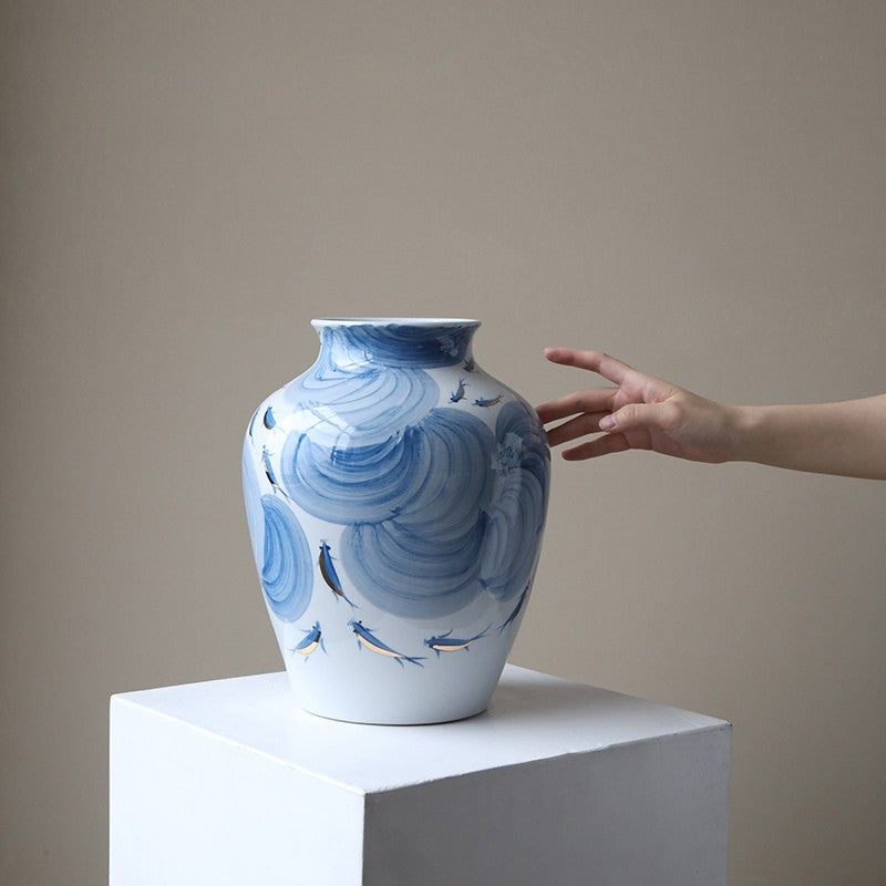 Handcrafted Ocean-Inspired Porcelain Vase