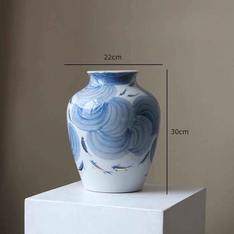 Handcrafted Ocean-Inspired Porcelain Vase