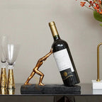 Elegant Bronze Bottle Stand for Wine Display