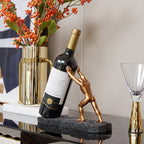 Elegant Bronze Bottle Stand for Wine Display