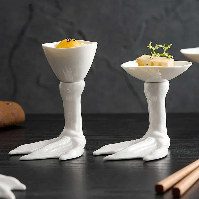 Elegant Ceramic Centerpiece Bowl with Artistic Feet