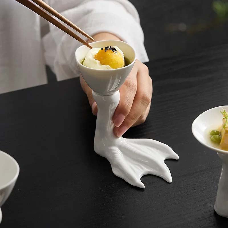 Elegant Ceramic Centerpiece Bowl with Artistic Feet