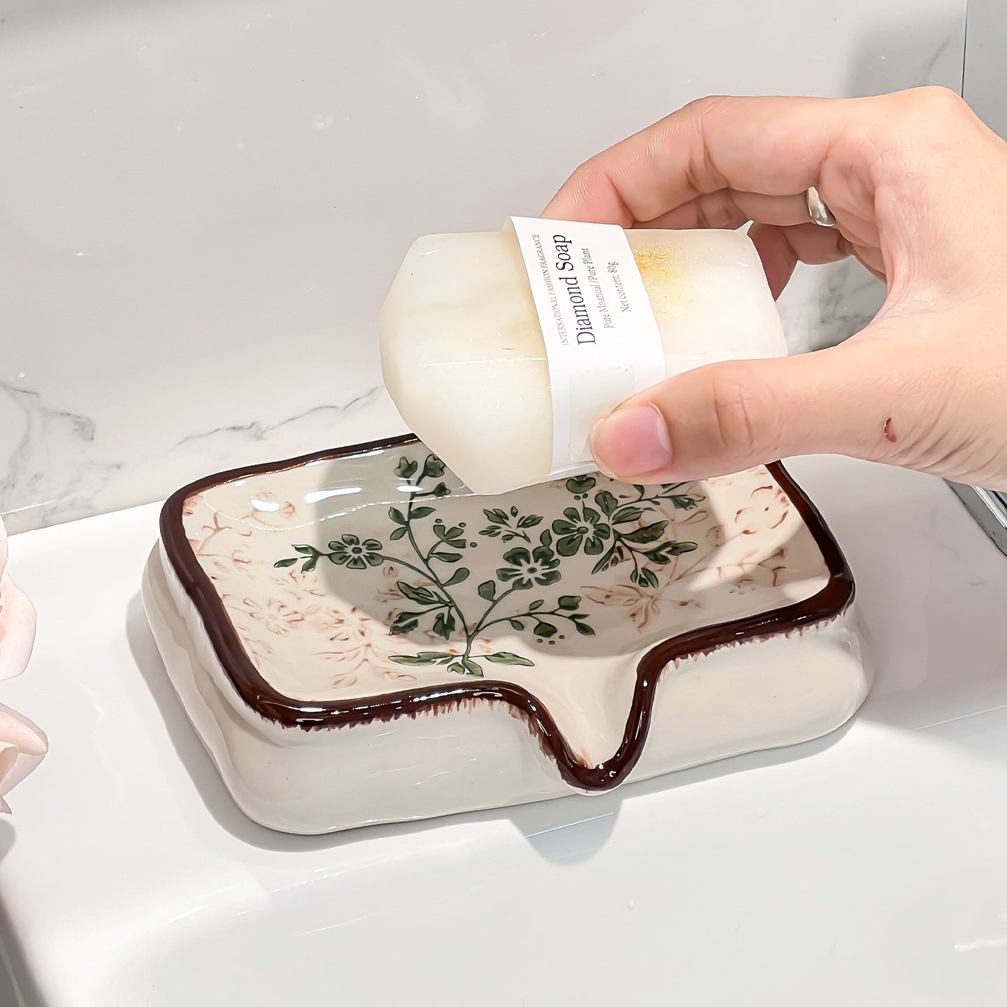 Elegant Glazed Ceramic Soap Holder