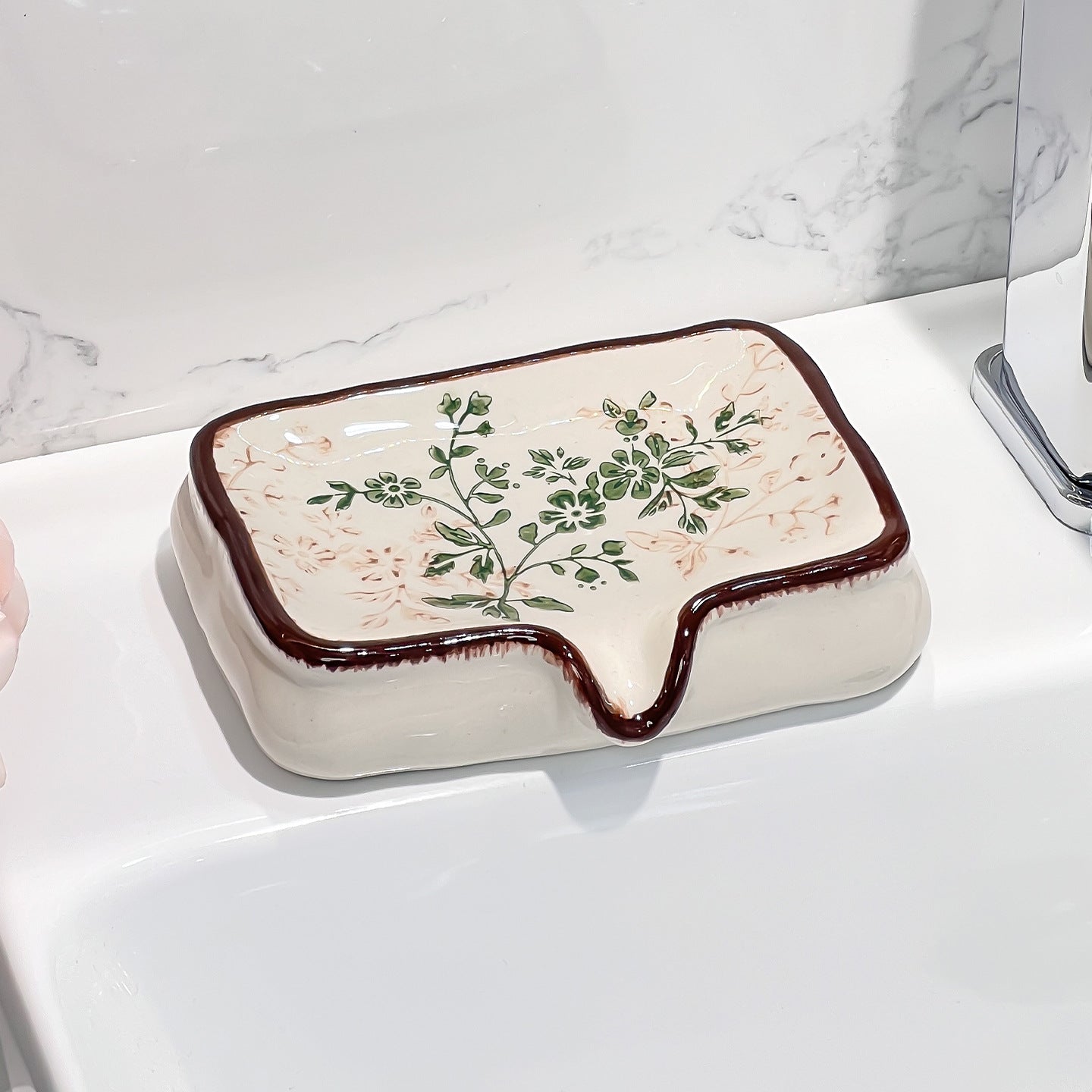 Elegant Glazed Ceramic Soap Holder