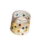 Elegant Tilted Base Whiskey Glass Set with Coasters