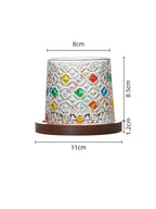 Elegant Tilted Base Whiskey Glass Set with Coasters