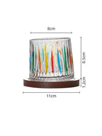 Elegant Tilted Base Whiskey Glass Set with Coasters