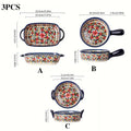 Charming Floral Ceramic Baking Dish Collection