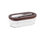 Elegant Glass Butter Keeper with Wooden Lid