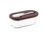 Elegant Glass Butter Keeper with Wooden Lid