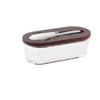Elegant Glass Butter Keeper with Wooden Lid