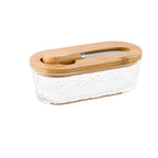 Elegant Glass Butter Keeper with Wooden Lid