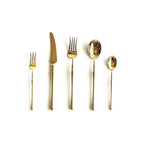 Gilded Elegance Stainless Steel Dining Cutlery Collection