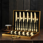 Gilded Elegance Stainless Steel Dining Cutlery Collection