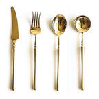 Gilded Elegance Stainless Steel Dining Cutlery Collection