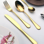 Gilded Elegance Stainless Steel Dining Cutlery Collection