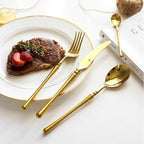 Gilded Elegance Stainless Steel Dining Cutlery Collection