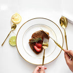 Gilded Elegance Stainless Steel Dining Cutlery Collection