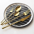 Gilded Elegance Stainless Steel Dining Cutlery Collection