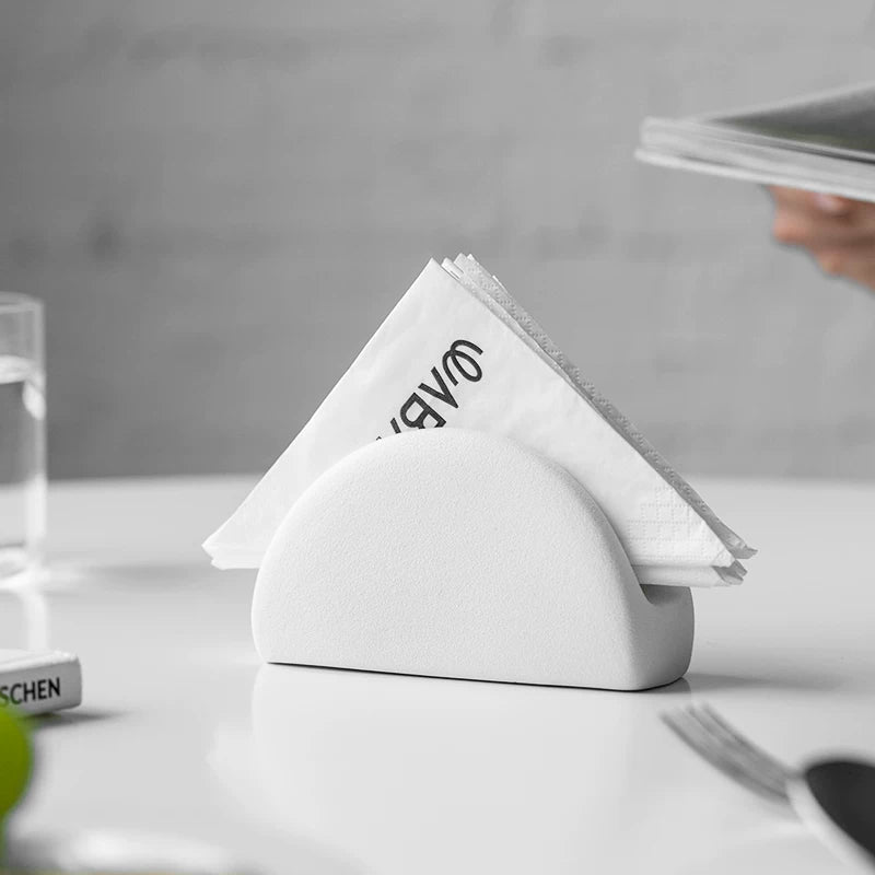 Sleek Matte Ceramic Napkin Organizer