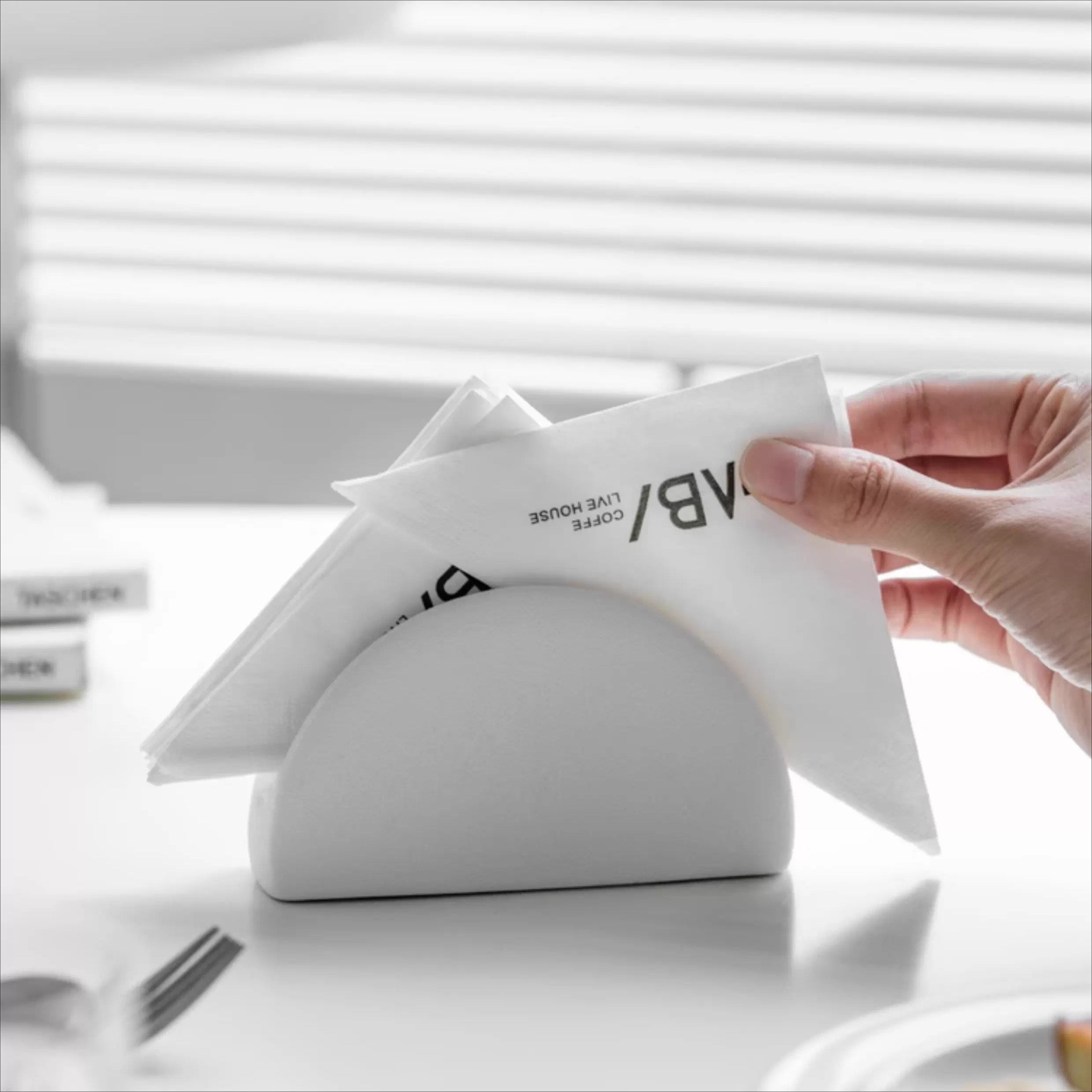 Sleek Matte Ceramic Napkin Organizer