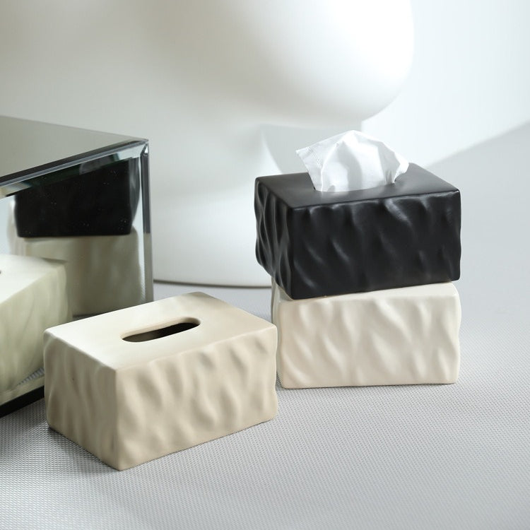 Elegant Matte Ceramic Tissue Holder for Modern Spaces