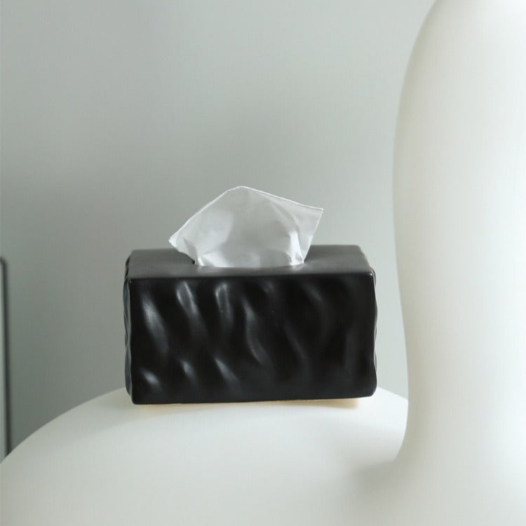 Elegant Matte Ceramic Tissue Holder for Modern Spaces