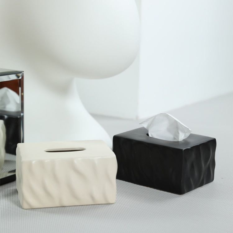 Elegant Matte Ceramic Tissue Holder for Modern Spaces